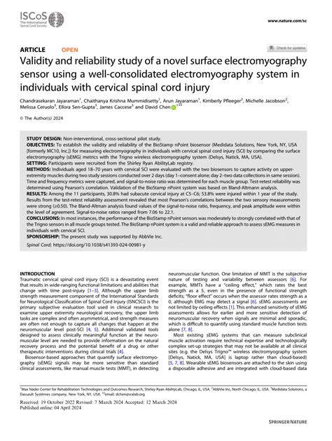 Validity and Reliability of Surface Electromyography.